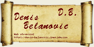 Denis Belanović vizit kartica